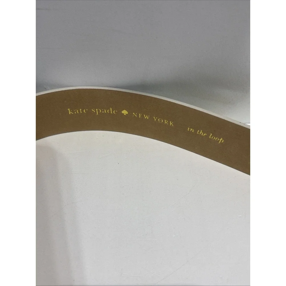 Kate Spade New York In The Loop Ivory Tasseled Adjustable Buckle Logo Women M